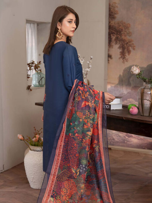 Mahi-Lawn D1| 023 | Pakistani Ladies Embroidered Shalwar Kameez with Printed Dupatta - Asian Womenswear Embroidery - Image 2
