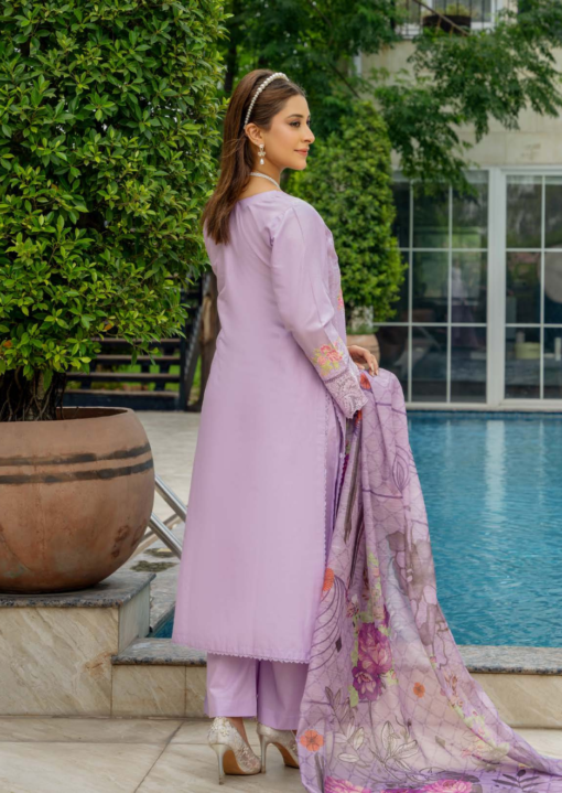 Mahi-4 D6 | 014 | Lawn | Pakistani Ladies Readymade Embroidered Shalwar Kameez Suit with Printed Dupatta in Lilac Color Asian Salwar Clothes Womenswear Fashion - Image 4