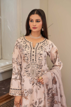 Earthy Elegance Floral & Black Embroidered Lawn Suit