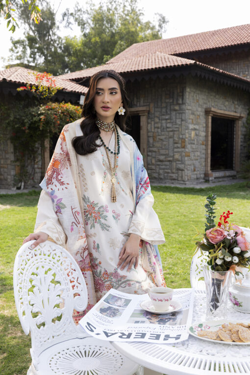 Heera 045 Cotton Embroidered Readymade Farshi Shalwar Kameez Suit with Digital Print Lawn Dupatta for Women's Fashion Asian Salwar Clothes Womenswear Outfit - Image 4
