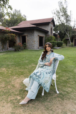 Alternative view of Heera 045 Cotton Embroidered Readymade Farshi Shalwar Kameez Suit with Chiffon Dupatta with Embroidered Border for Women's Fashion Womenswear Salwar Clothes Asian