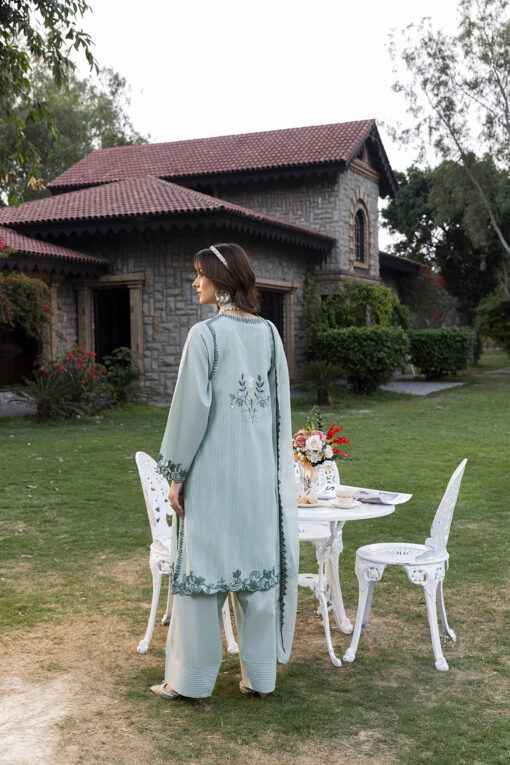 Heera 045 Cotton Embroidered Readymade Farshi Shalwar Kameez Suit with Chiffon Dupatta with Embroidered Border for Women's Fashion Womenswear Salwar Clothes Asian - Image 4
