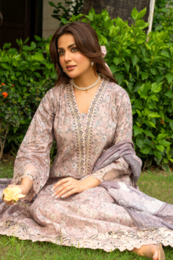 Alternative view of Zymal-V5 D4 021 Lawn Frock Ladies Pakistani Readymade Shalwar Kameez Suit with Printed Dupatta in Elegant Design Womenswear Salwar Clothes Asian