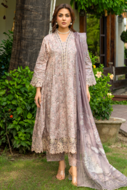 Zymal-V5 D4 021 Lawn Frock Ladies Pakistani Readymade Shalwar Kameez Suit with Printed Dupatta in Elegant Design Womenswear Salwar Clothes Asian