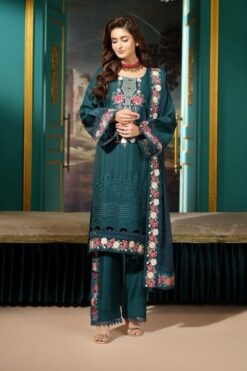 003 Green Viscose Readymade Embroidered Ladies Pakistani Shalwar Kameez Suit with Dupatta for Festive Wear Womenswear Salwar Clothes