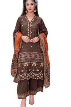 Gulrang Lawn-D3-013 Ladies Pakistani Designer Embroidered Shalwar Kameez Suit with Dupatta for Women - Asian, Womenswear Embroidery